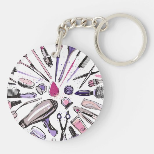 化粧の円のデザイン キーホルダー (裏面)