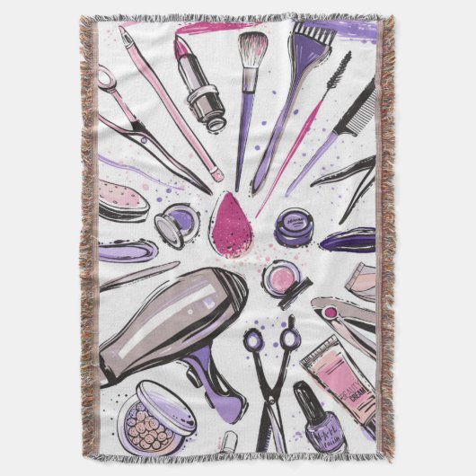 化粧の円のデザイン スローブランケット (正面縦)