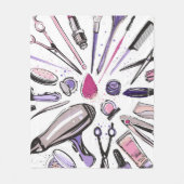 化粧の円のデザイン フリースブランケット (正面)