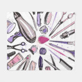 化粧の円のデザイン フリースブランケット (正面(横))