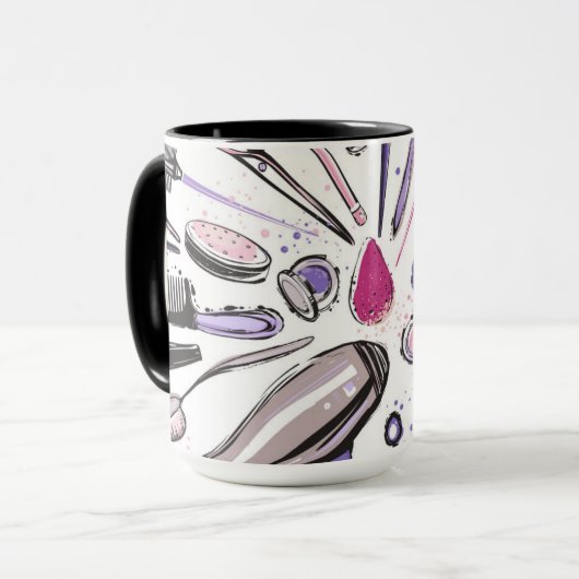 化粧の円のデザイン マグカップ (正面左)