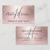 化粧の原稿の紙吹雪の金属ばら色の金ゴールドのグリッター 名刺 (正面/裏面)