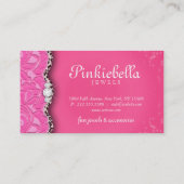 化粧の名刺のヒョウのレースのピンク 名刺 (裏面)