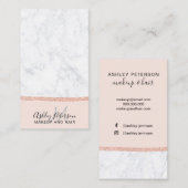 化粧の大理石のばら色の金ゴールドのグリッターのモノグラムの赤面 名刺 (正面/裏面)