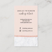 化粧の大理石のばら色の金ゴールドのグリッターのモノグラムの赤面 名刺 (裏面)