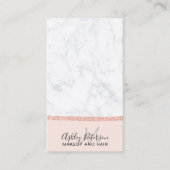 化粧の大理石のばら色の金ゴールドのグリッターのモノグラムの赤面 名刺 (正面)