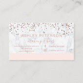 化粧の大理石のばら色の金ゴールドの紙吹雪のモノグラムの赤面 名刺 (裏面)