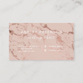 化粧の大理石のタイポグラフィの赤面のばら色の金ゴールドのグリッター 名刺 (裏面)