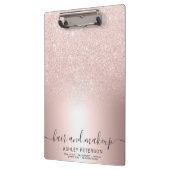 化粧の毛のばら色の金ゴールドのグリッターのグラデーションな金属ホイル クリップボード (左)