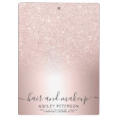 化粧の毛のばら色の金ゴールドのグリッターのグラデーションな金属ホイル クリップボード (裏面)