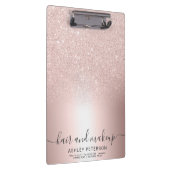 化粧の毛のばら色の金ゴールドのグリッターのグラデーションな金属ホイル クリップボード (右)