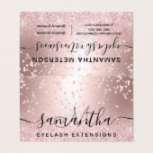化粧の毛のばら色の金ゴールドのグリッターのシックな目のアフターケア 名刺 (外部フラット)