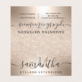 化粧の毛のシックな金ゴールドのグリッターのグラデーションな目のアフターケア 名刺 (外部フラット)