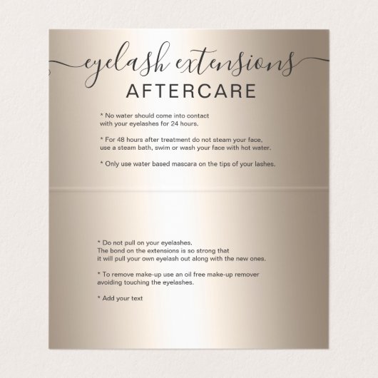 化粧の毛のシックな金ゴールドのグリッターのグラデーションな目のアフターケア 名刺 (内部フラット)