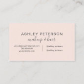 化粧の毛のモダンで粋でシックでエレガントなピンク 名刺 (裏面)