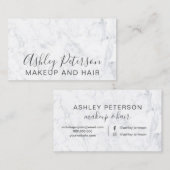 化粧の毛のモダンで粋でシックでエレガントな大理石 名刺 (正面/裏面)