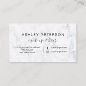 化粧の毛のモダンで粋でシックでエレガントな大理石 名刺 (裏面)