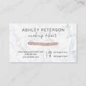 化粧の毛の上品のばら色の金ゴールドのグリッターの大理石の写真 名刺 (裏面)