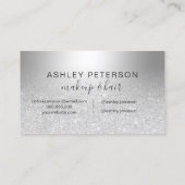 化粧の毛の銀のグリッターのグラデーションな金属ホイル 名刺 (裏面)