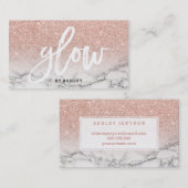 化粧の白熱タイポグラフィのばら色の金ゴールドのグリッターの大理石 名刺 (正面/裏面)