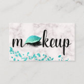 化粧の目の鞭の水の青いグリッターの大理石のトレンディー 名刺 (正面)