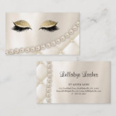 化粧の目の鞭は真珠のシャンペンの金ゴールドを打ちます 名刺 (正面/裏面)