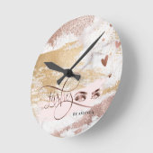 化粧の眉毛の目の鞭のばら色の金ゴールドのブラシの打撃 ラウンド壁時計 (傾斜)