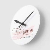 化粧の眉毛の目の鞭のばら色の金ゴールド ラウンド壁時計 (傾斜)