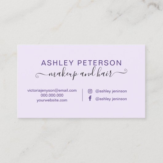 化粧の紫色の花の水彩画のばら色の金ゴールドフレーム 名刺 (裏面)