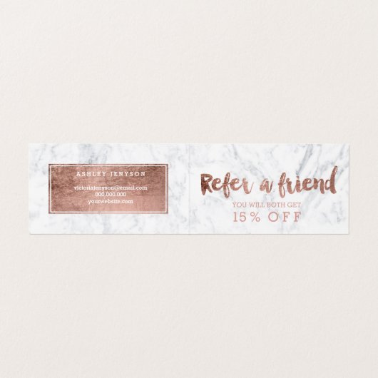 化粧の紹介のモダンのばら色の金ゴールドのタイポグラフィの大理石 名刺 (内部フラット)