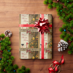 化粧の美しいの化粧品のクリスマスの包装紙 ラッピングペーパー