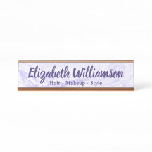 化粧の美容師のモダンな紫色の大理石のモノグラム