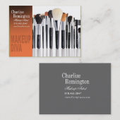 化粧の花型女性歌手のブラシ-美容師のメーキャップアーティスト 名刺 (正面/裏面)