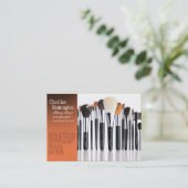 化粧の花型女性歌手のブラシ-美容師のメーキャップアーティスト 名刺 (スタンド正面)