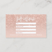 化粧の証明書のタイポグラフィの赤面のばら色の金ゴールド 割引カード (裏面)