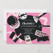 化粧の誕生日のパーティの招待状 招待状 (正面)