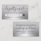 化粧の銀のグリッターのグラデーションな金属ホイル ロイヤリティカード (正面/裏面)