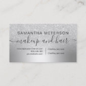 化粧の銀のグリッターのグラデーションな金属ホイル ロイヤリティカード (裏面)