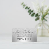 化粧の銀のグリッターグラデーションなホイルの共有愛 紹介カード (スタンド正面)