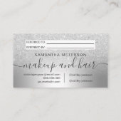 化粧の銀のグリッターグラデーションなホイルの共有愛 紹介カード (裏面)