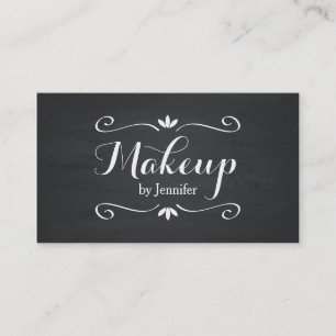 化粧の黒板の黒のヴィンテージ 名刺