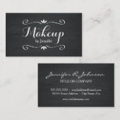 化粧の黒板の黒のヴィンテージ 名刺 (正面/裏面)