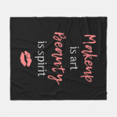 化粧は芸術の美しいです精神です フリースブランケット (正面(横))