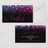 化粧まつげアーティスルミナスピンクパープルグリッター 名刺 (正面/裏面)