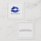 化粧アーティスタイリッシュストブルーグリッターリップス3 スクエア名刺 (正面/裏面)