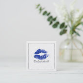 化粧アーティスタイリッシュストブルーグリッターリップス3 スクエア名刺 (スタンド正面)