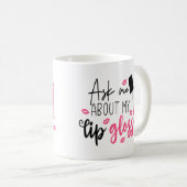 化粧アーティストおもしろいリップグロス美容師ギフト コーヒーマグカップ (正面右)