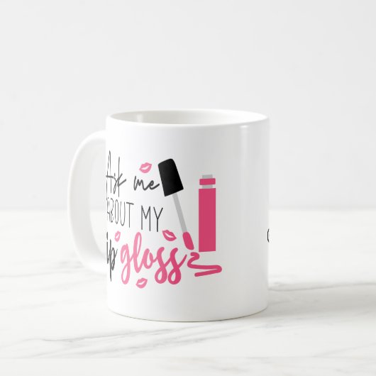 化粧アーティストおもしろいリップグロス美容師ギフト コーヒーマグカップ (正面左)