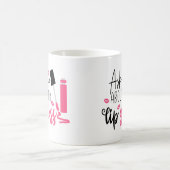 化粧アーティストおもしろいリップグロス美容師ギフト コーヒーマグカップ (中央)