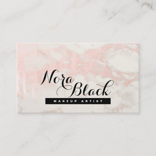 化粧アーティストまつげラッシュグリッターピンクローズ 名刺 (正面)